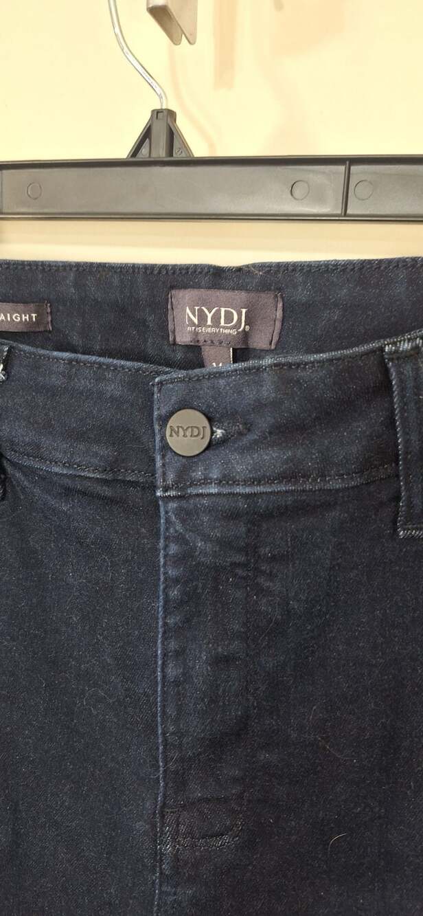 NYDJ Marilyn Straight Jeans Womens Size 14 Dark Wash Lift Tuck Denim Pants 14